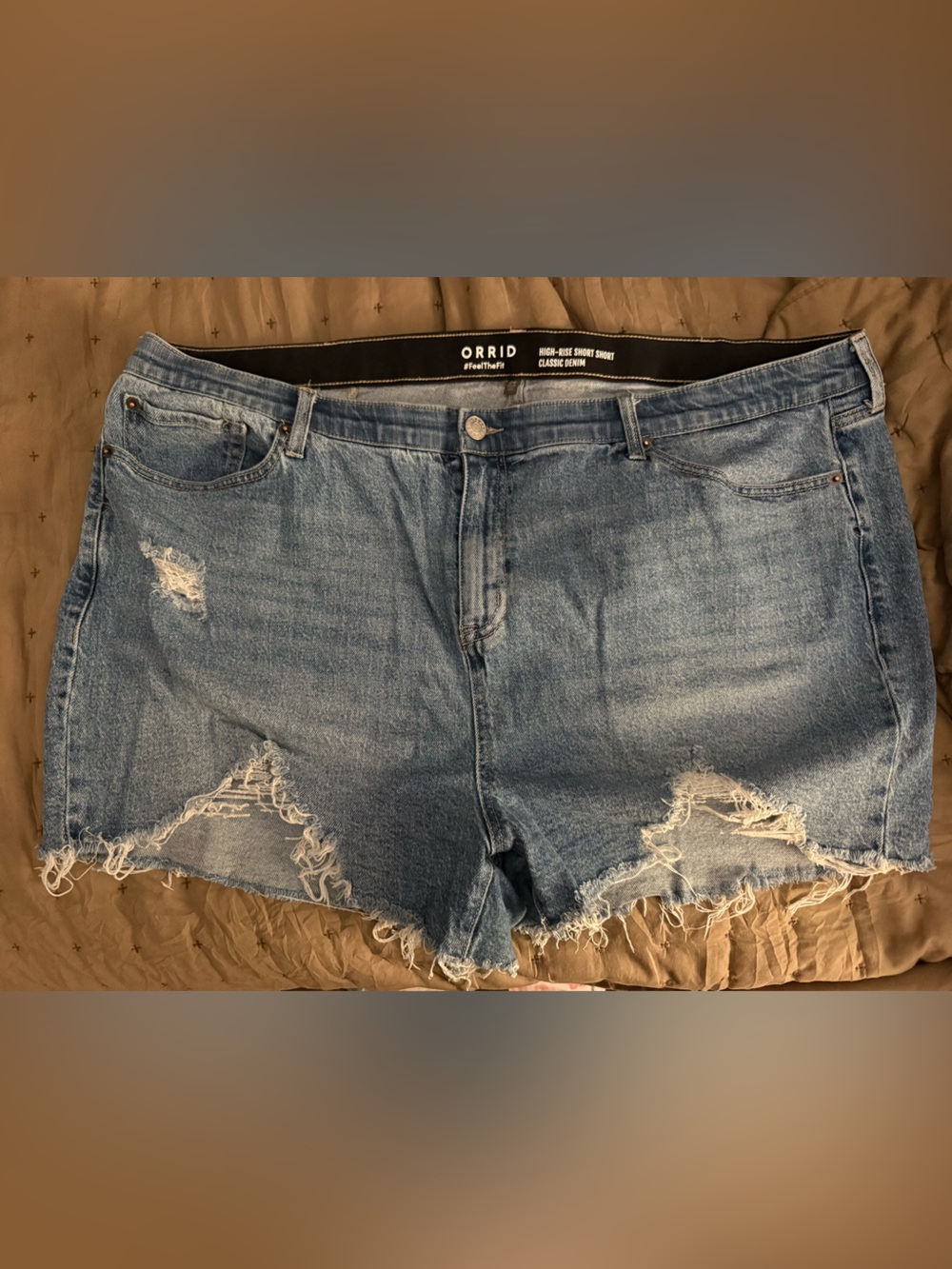 torrid Light Blue Distressed High-Rise Denim Shorts